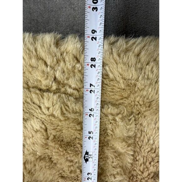 Anthropologie Womens Ivory Button Front Ombre Plush Faux Fur Coat Size M - Picture 14 of 16